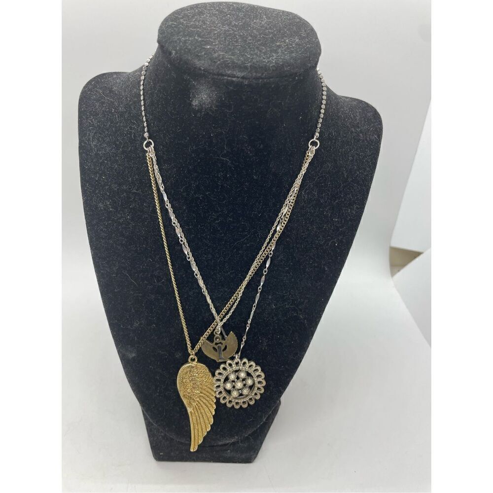BETSEY JOHNSON Angel Winged Goddess Collection Layered Necklace.